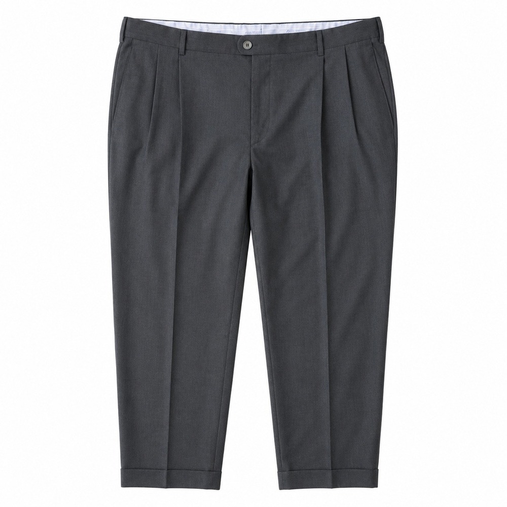 Zanella Pants Bennett Trousers Mens Size 42x30 Grey Pleated Cuffed Wool Italy